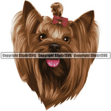 Yorkshire Terrier Yorkie Dog Breed Head Color ClipArt SVG