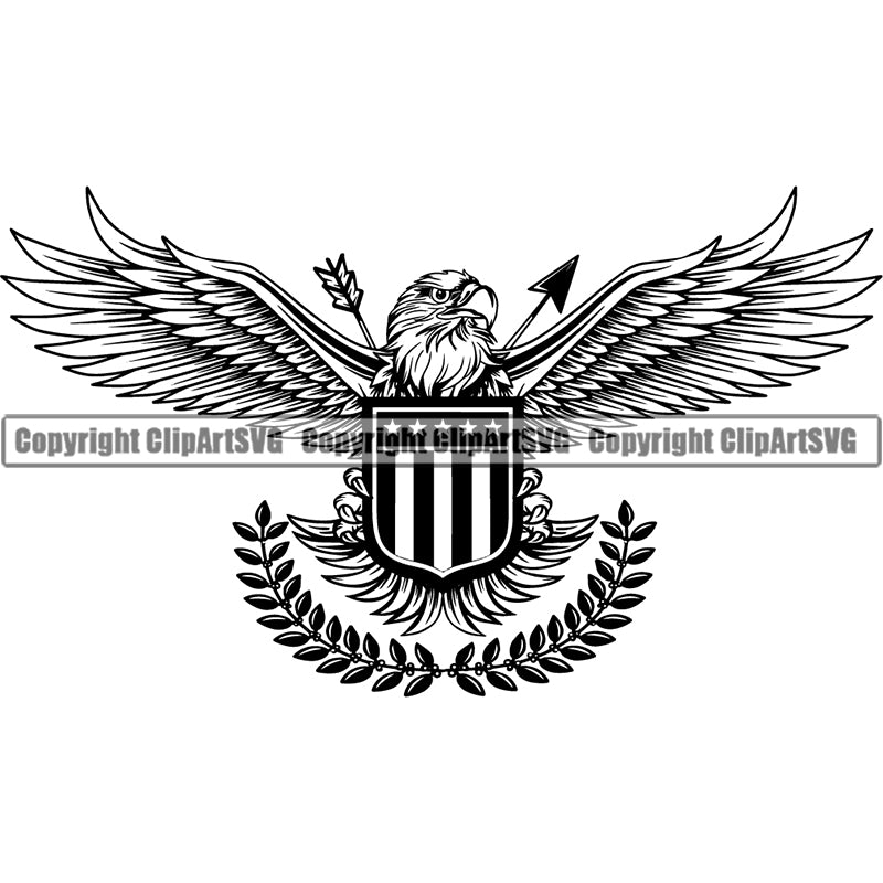 Eagle American Bald Bird Animal ClipArt SVG