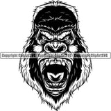 Gorilla Ape Monkey Primate Animal ClipArt SVG