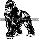 Gorilla Ape Monkey Primate Animal ClipArt SVG