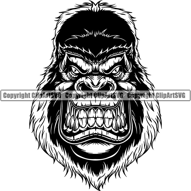 Gorilla Ape Monkey Primate Animal ClipArt SVG