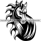 Horse Mustang Stallion Mascot ClipArt SVG