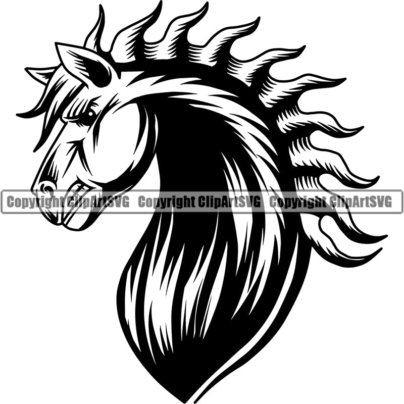 Horse Mustang Stallion Mascot ClipArt SVG