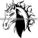 Horse Mustang Stallion Mascot ClipArt SVG