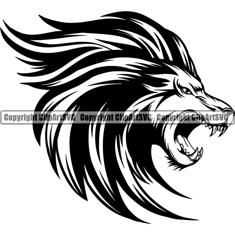 Lion Jungle Big Cat Animal ClipArt SVG