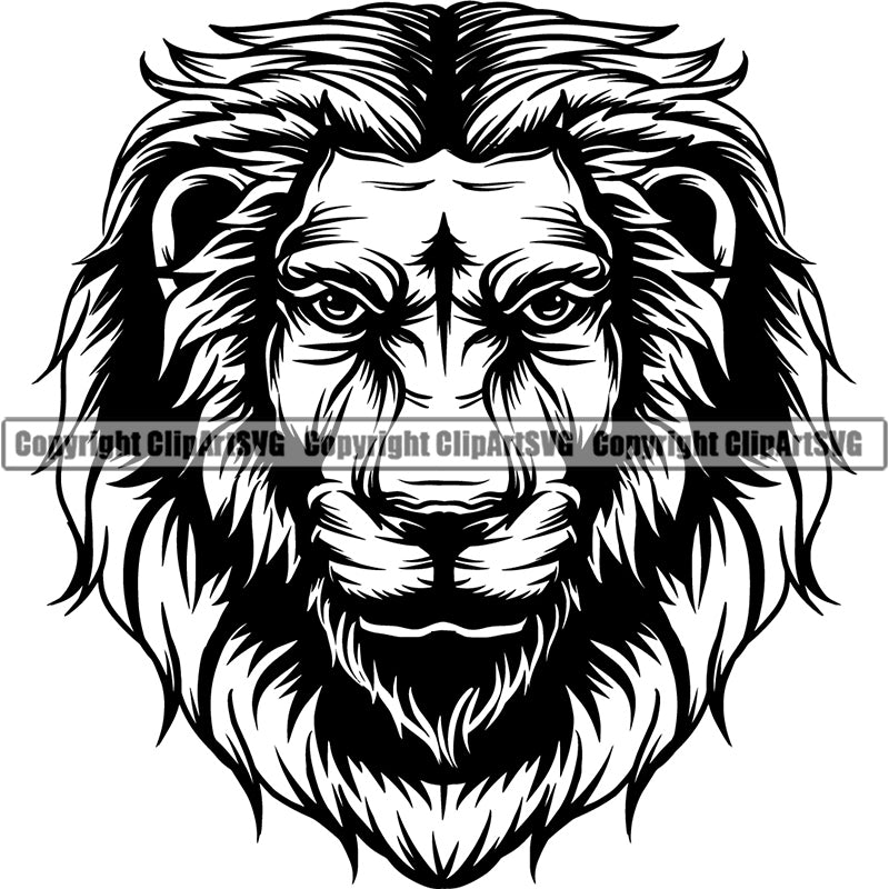 Lion Jungle Big Cat Animal ClipArt SVG