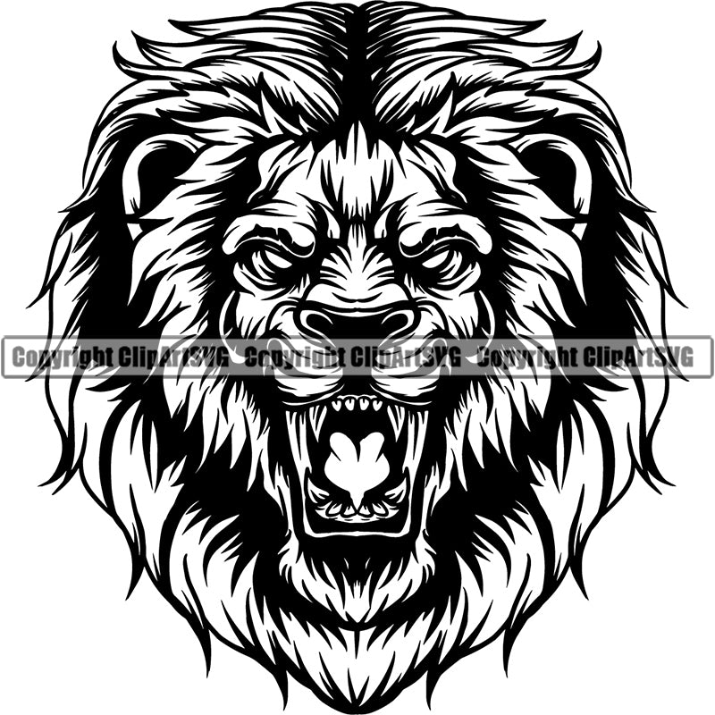 Lion Jungle Big Cat Animal ClipArt SVG