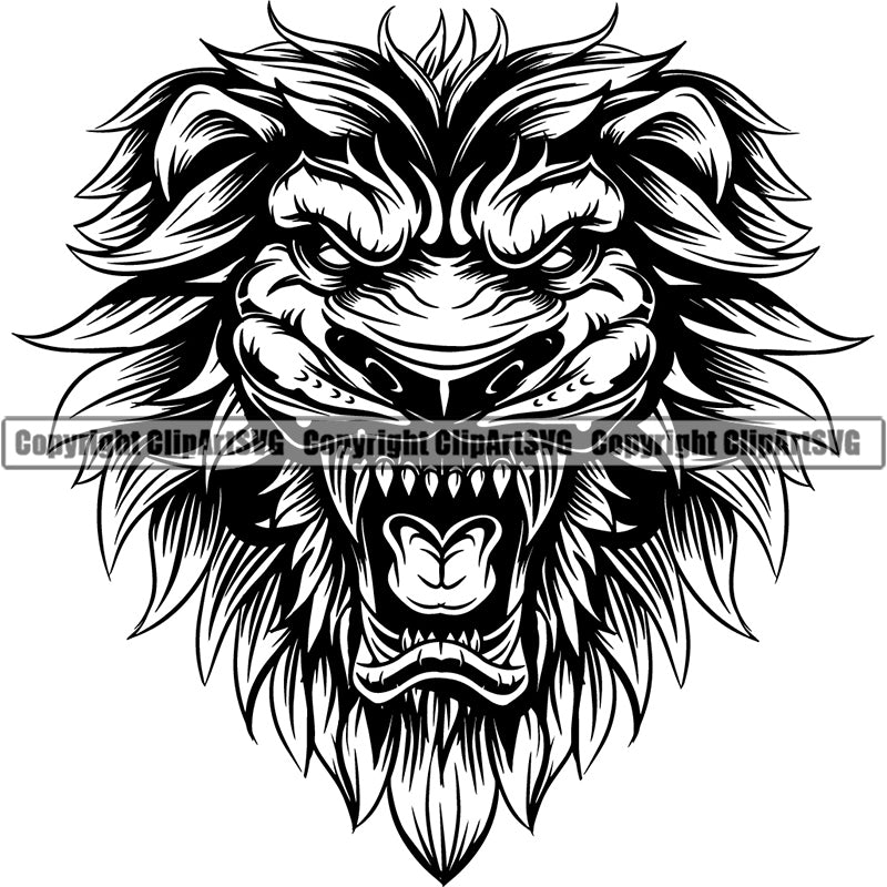 Lion Jungle Big Cat Animal ClipArt SVG