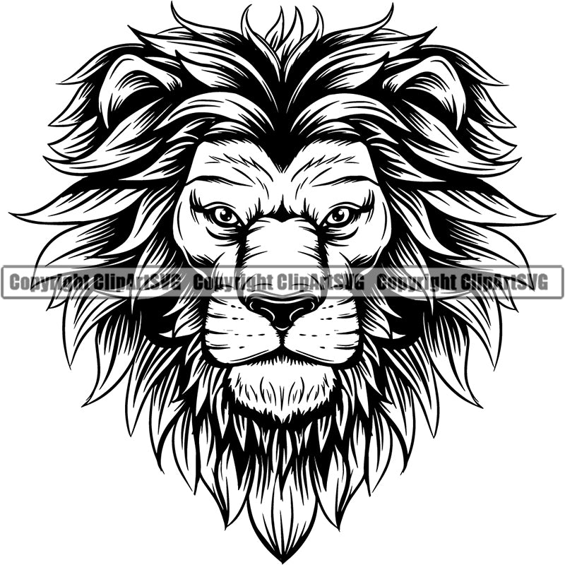 Lion Jungle Big Cat Animal ClipArt SVG