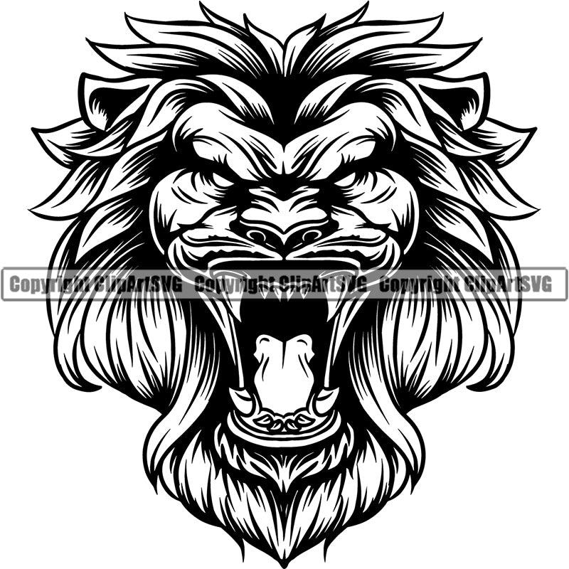Lion Jungle Big Cat Animal ClipArt SVG