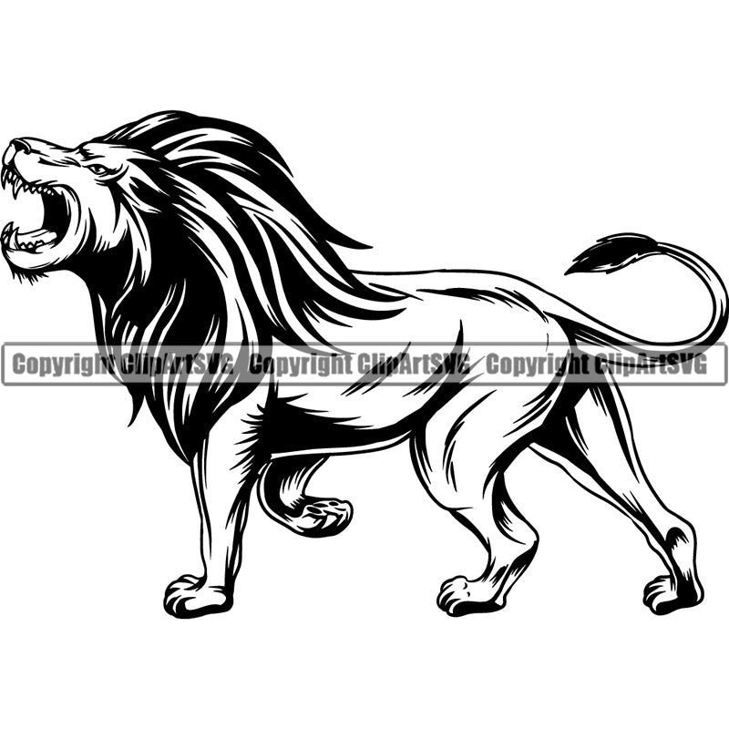 Lion Jungle Big Cat Animal ClipArt SVG