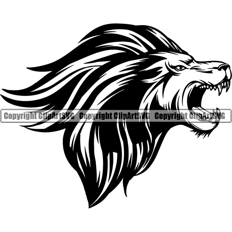 Lion Jungle Big Cat Animal ClipArt SVG