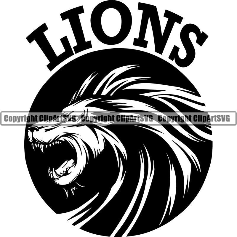 Lion Jungle Big Cat Animal ClipArt SVG