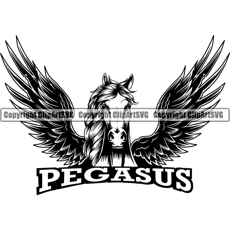 Pegasus Horse Wing Animal ClipArt SVG