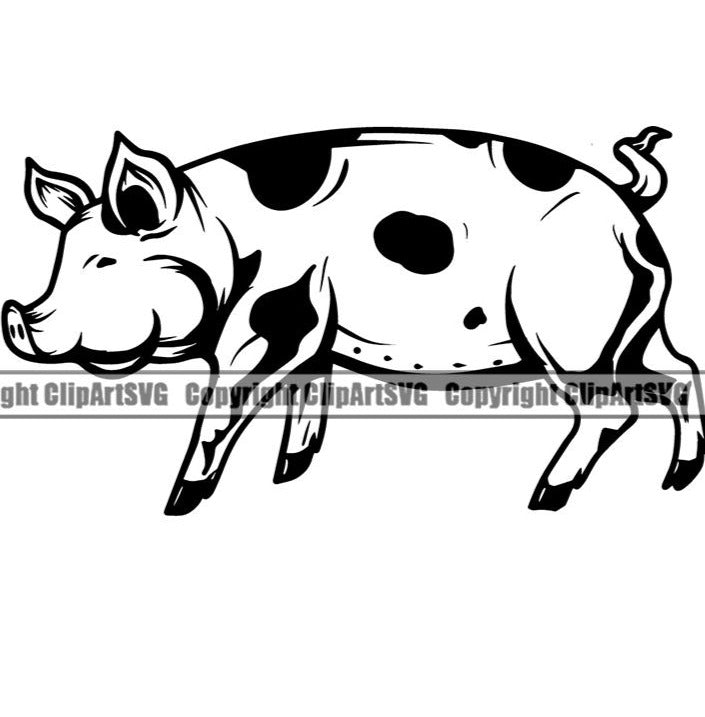 Pig Farm Animal ClipArt SVG