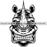 Rhino Rhinoceros Animal ClipArt SVG