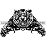 Tiger Jungle Big Cat Tiger Mascot ClipArt SVG