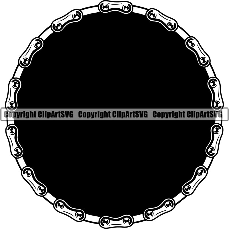 Design Element Bicycle Chain Circle Frame Border ClipArt SVG