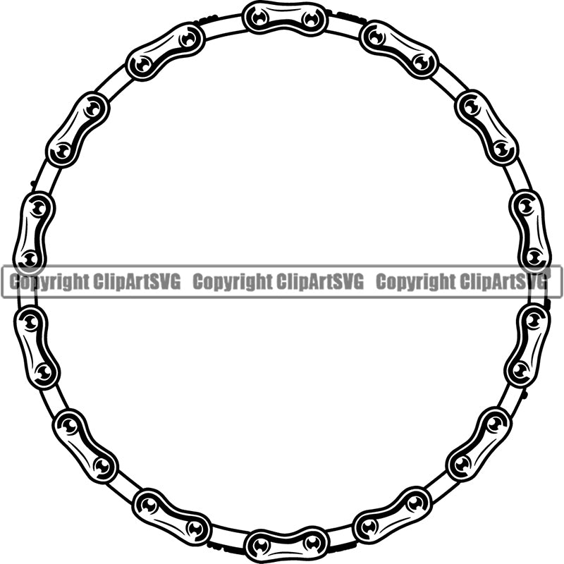 Design Element Bicycle Chain Circle Frame Border ClipArt SVG