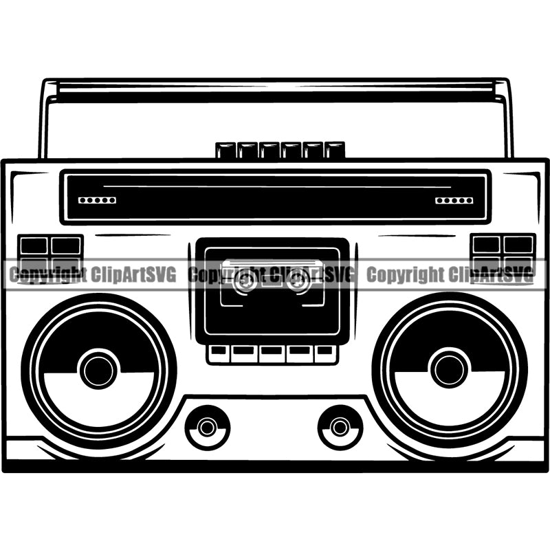 Boombox Radio Player Cassette Tape Recorder Boom Box ClipArt SVG