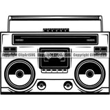 Boombox Radio Player Cassette Tape Recorder Boom Box ClipArt SVG