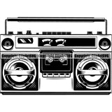 Boombox Radio Player Cassette Tape Recorder Boom Box ClipArt SVG