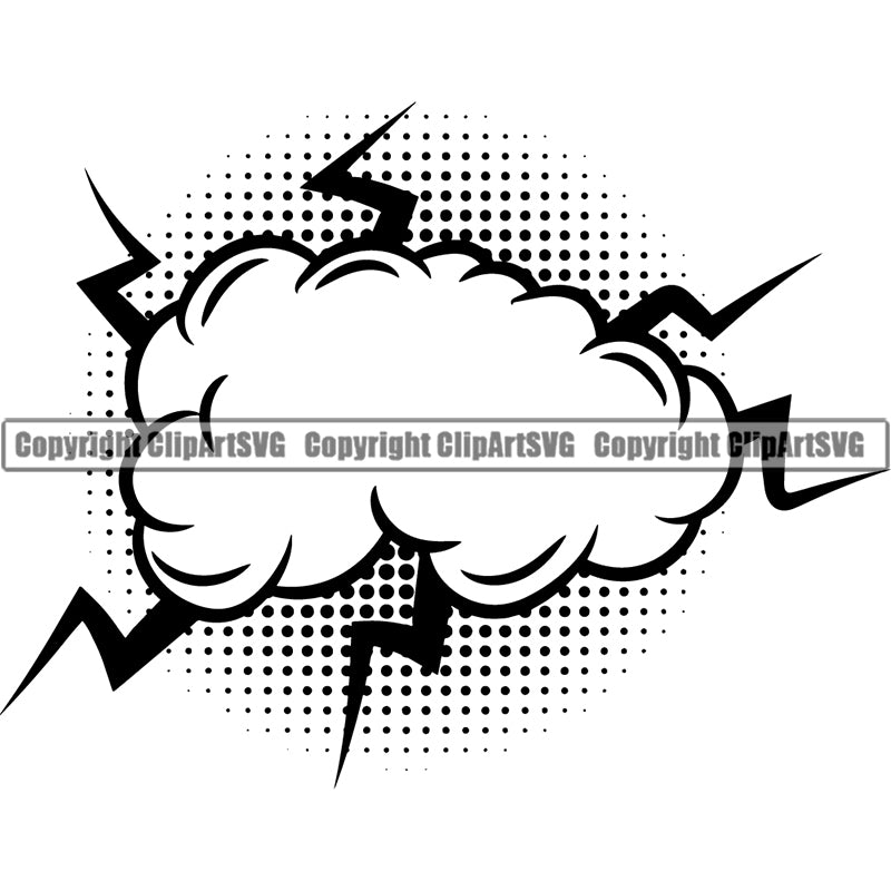 Design Element Callout Smoke Cloud ClipArt SVG