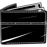 Money Wallet Cash Currency Paper Bill Rich ClipArt SVG