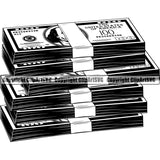 Money Cash Currency Paper Bill Rich Design Element ClipArt SVG