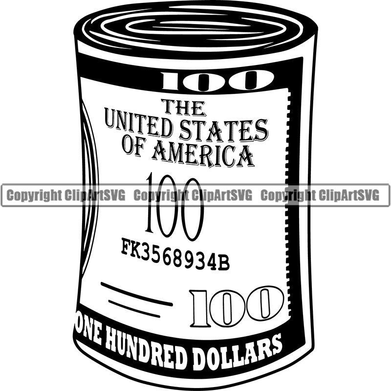 Money Cash Currency Paper Bill Rich ClipArt SVG