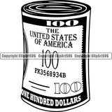 Money Cash Currency Paper Bill Rich ClipArt SVG