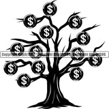 Money Cash Coin Dollar Sign  Tree ClipArt SVG