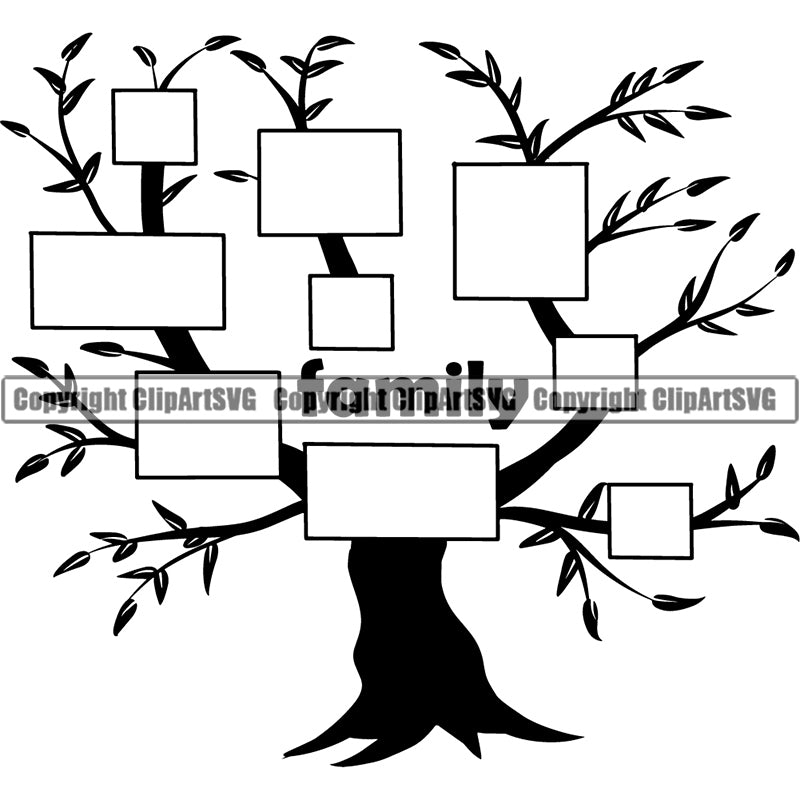 Element Stationary Wall Poster Family Tree ClipArt SVG