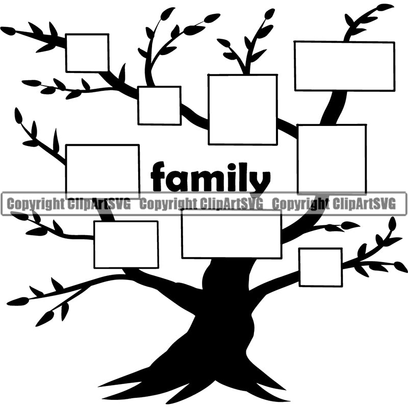 Element Stationary Wall Poster Family Tree ClipArt SVG