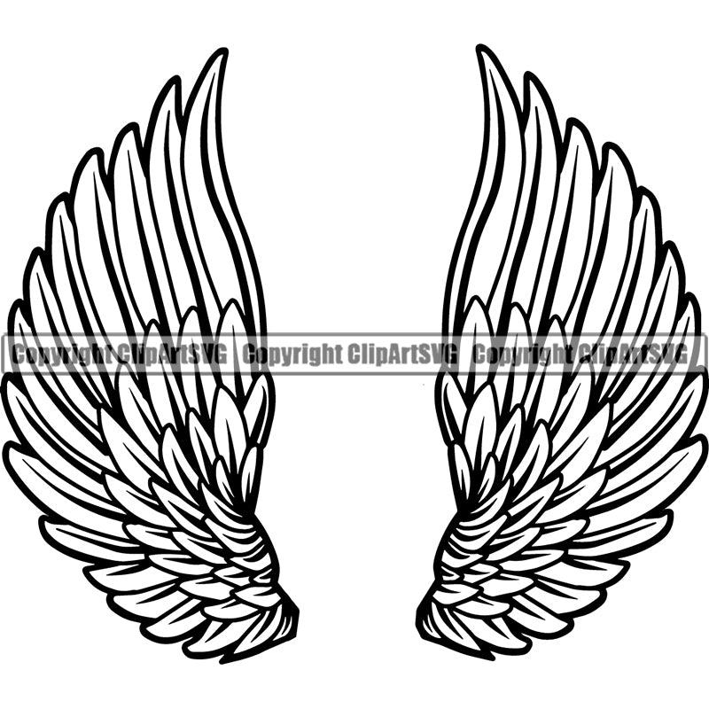 Design Element Angel Wings ClipArt SVG