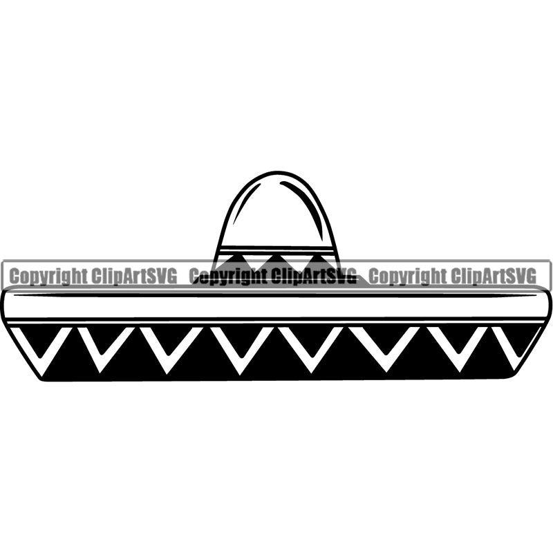Ethnic Mexican Hat Sombrero Food Jalapeño Spicy Pepper Culture ClipArt SVG