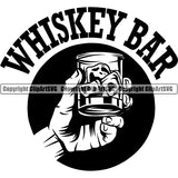 Alcohol Whiskey Bar Holding Glass Liquor Drink Drinking ClipArt SVG