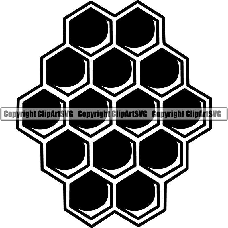 Food Honey Sweet Bee Delicious Sugar Honeycomb ClipArt SVG