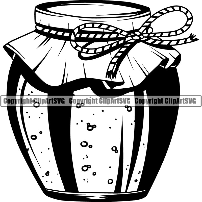 Food Honey Jar Sweet Bee Delicious Sugar ClipArt SVG
