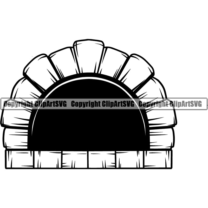 Pizza Brick Oven Cooking Delicious Handmade ClipArt SVG