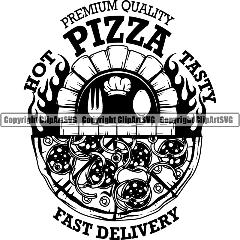 Food Logo Pizza Handmade Cook ClipArt SVG