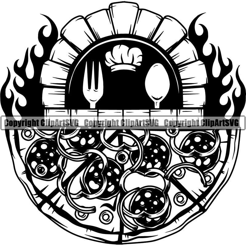 Food Logo Pizza Handmade Cook ClipArt SVG