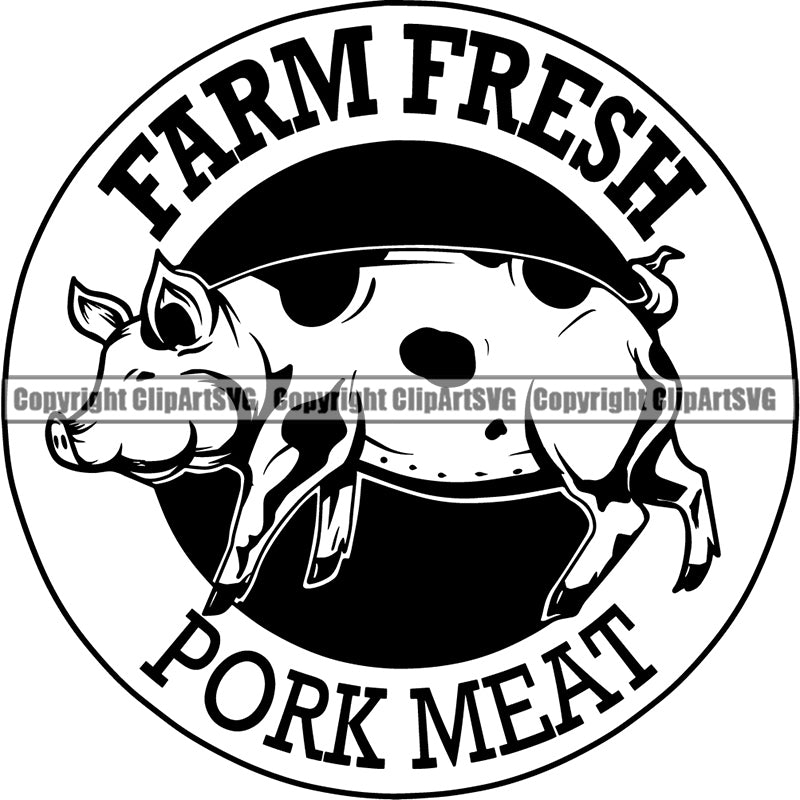 Premium Quality Logo Bacon Pork Food Delicious ClipArt SVG