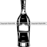 Wine Bottle Alcohol Liquor Drink Drinking Celebrate Celebration Event ClipArt SVG