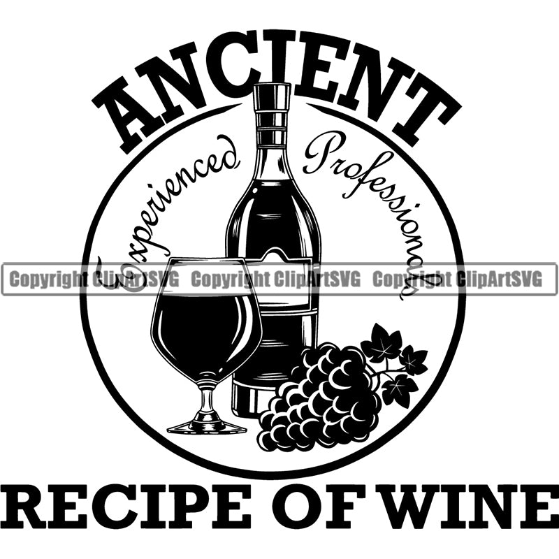 Wine Glass Bottle Logo Alcohol Liquor Drink Drinking Logo ClipArt SVG