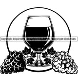 Wine Glass Bottle Alcohol Liquor Drink Drinking Logo ClipArt SVG