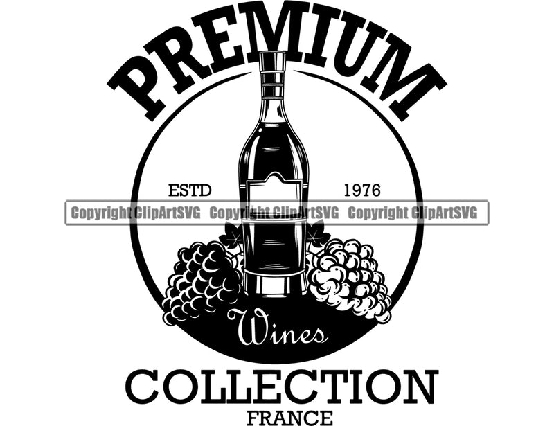 Wine Glass Bottle LogoAlcohol Liquor Drink Drinking Logo ClipArt SVG