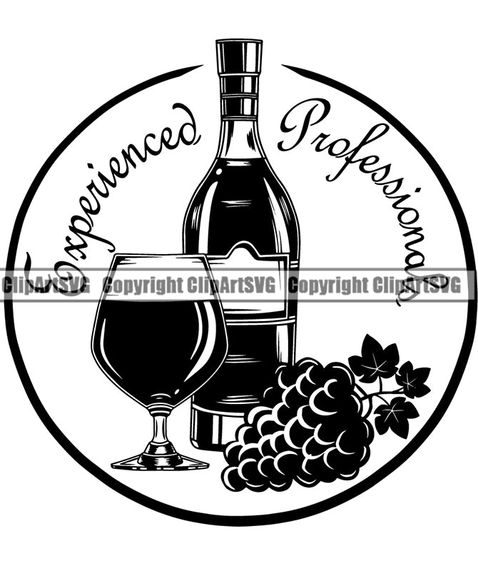 Wine Glass Bottle Logo Alcohol Liquor Drink Drinking Logo ClipArt SVG