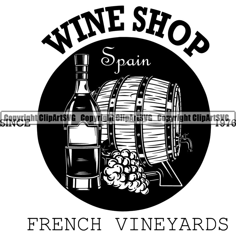 Wine Glass Bottle Logo Alcohol Liquor Drink Drinking Logo ClipArt SVG