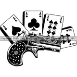 Game Poker Gun Logo Card Aces Pocket ClipArt SVG